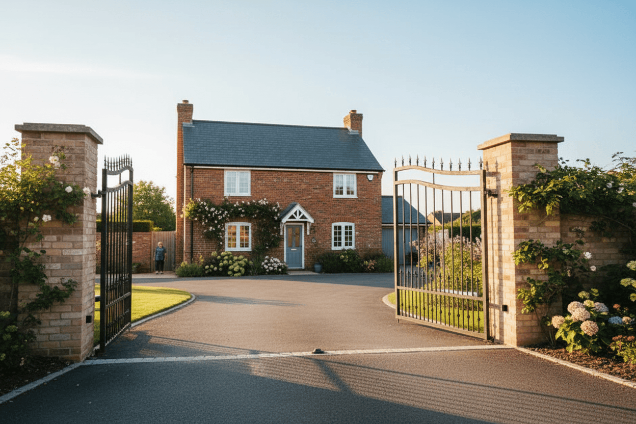 A finished electric gate installation project